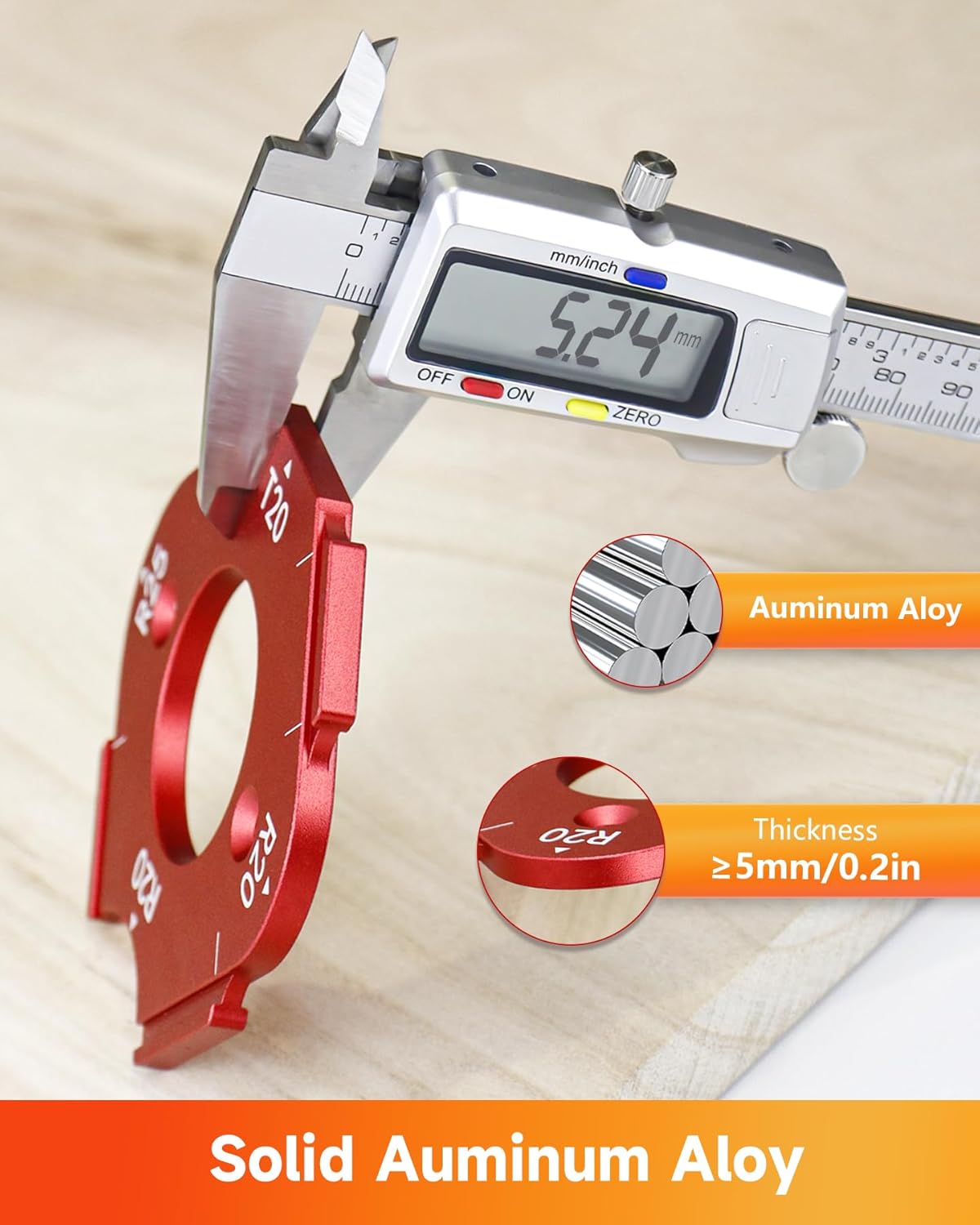 TANYO 7pcs Router Corner Radius Template Router Radius Jig, Aluminum Alloy 3 in 1 Radius Jig Router Templates, T10 T20 T30 T35 T40 T50 T60 R10 R15 R20 R25 R30 R35 R40 R50 R60 Use with Router Table