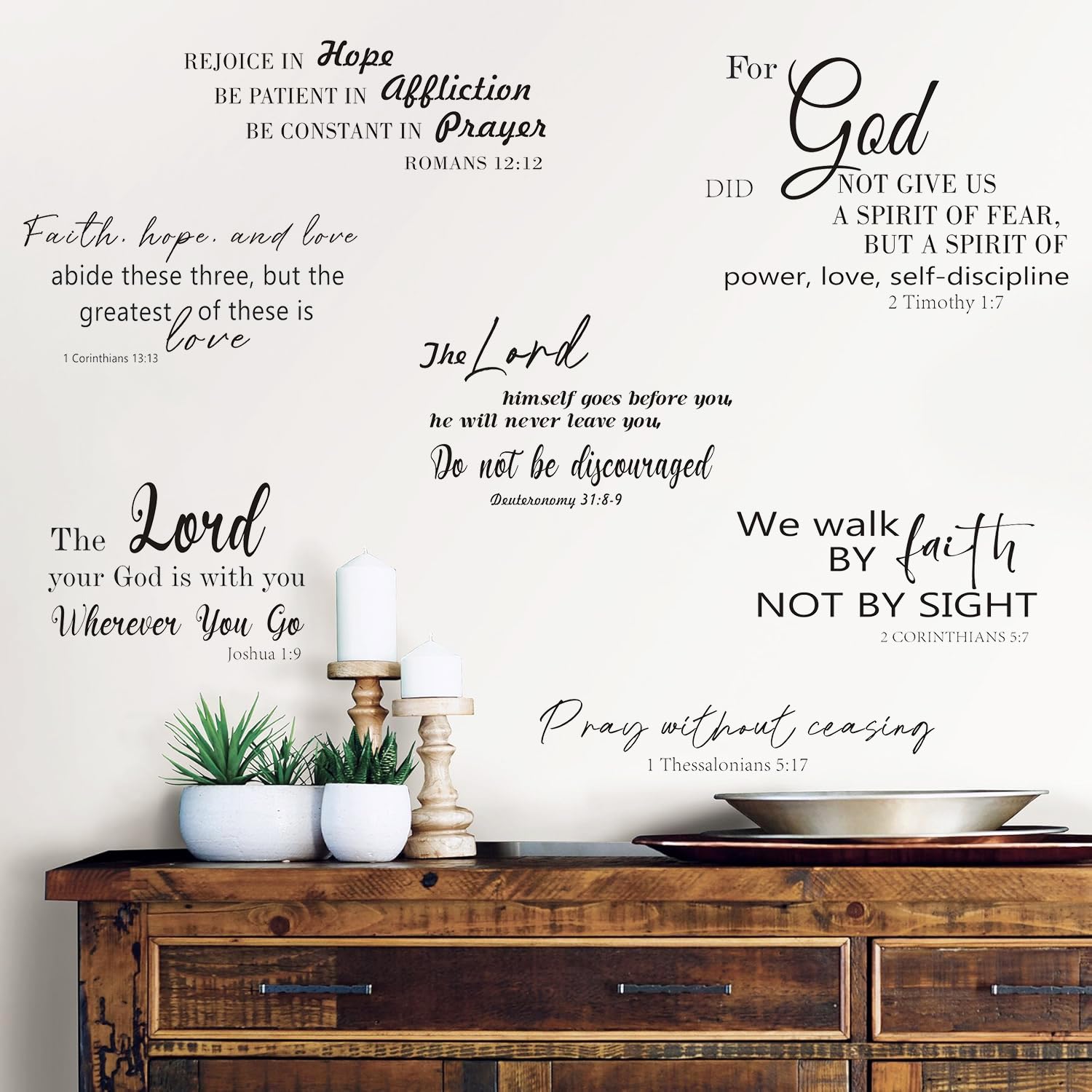 HPNIUB Rejoice in Hope Bible Verse Wall Stickers Christian Scripture Decor — image 1