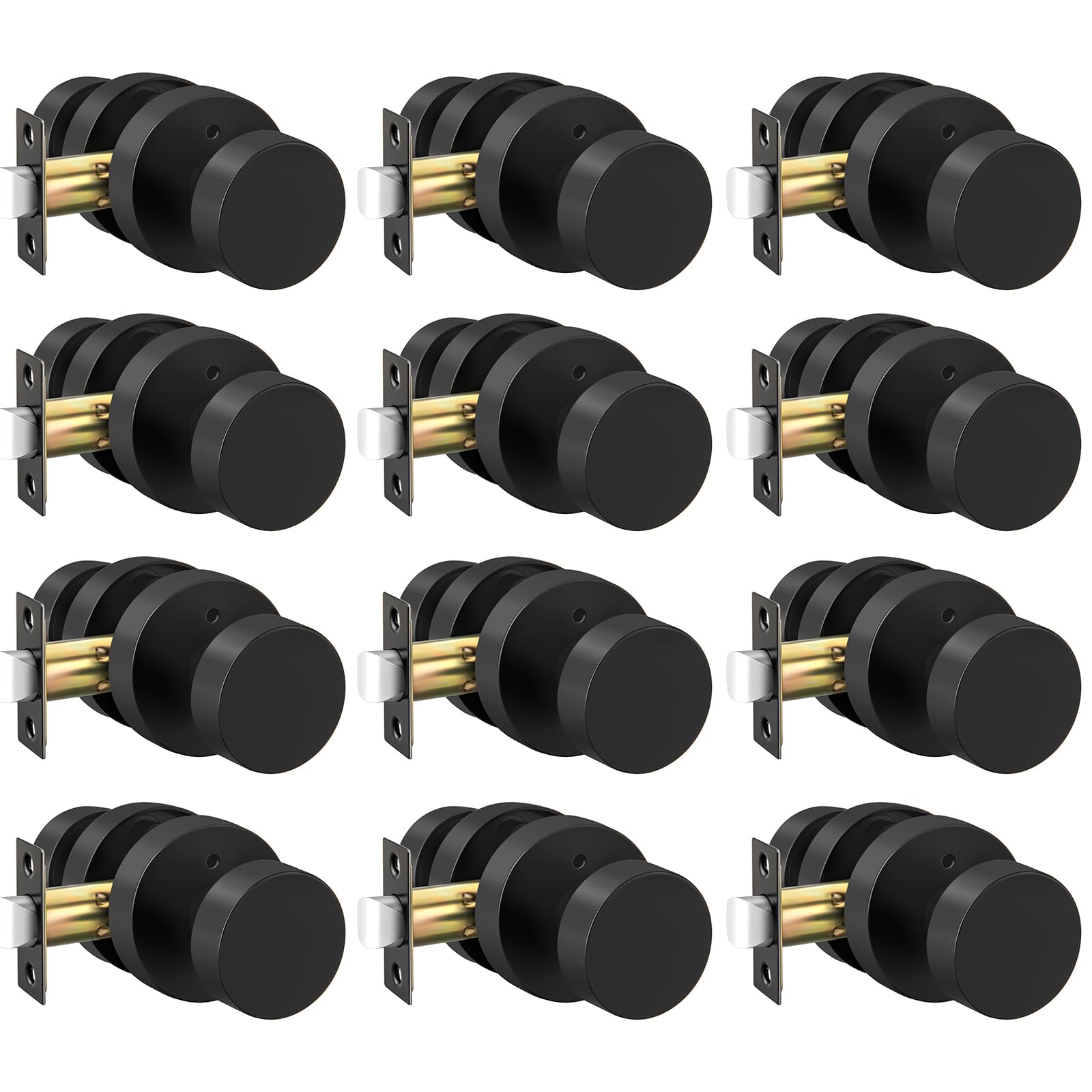 Haidms Brushed Gold Door Knobs - 6 Pack -25