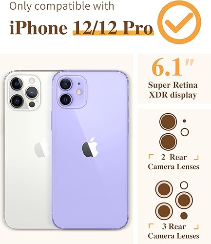Miniatura 2 de GVIEWIN Funda para iPhone 12 y iPhone 12 Pro con protector de pantalla + protector de lente de cámara, funda transparente de TPU flexible a prueba