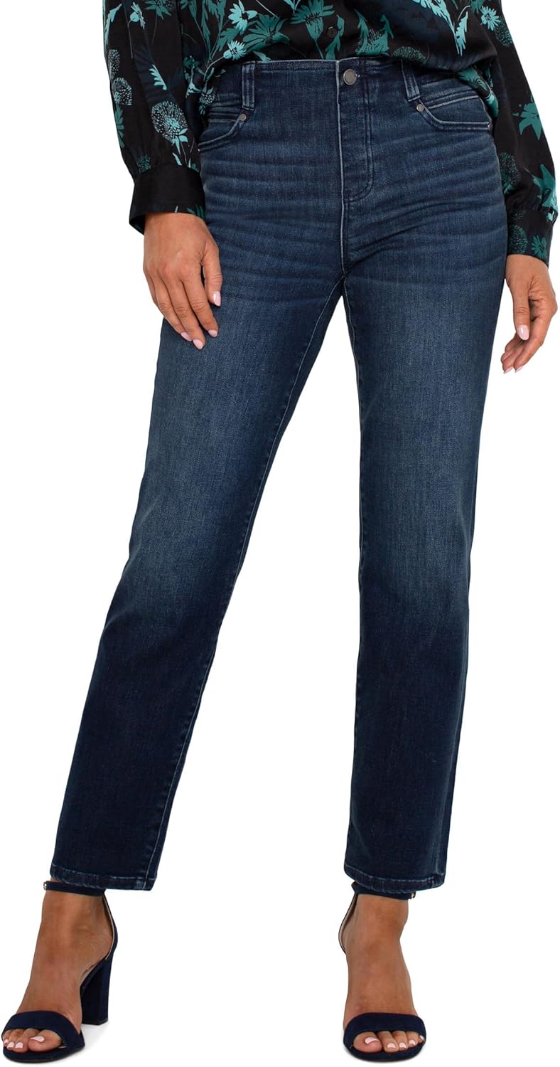 Liverpool Los Angeles Gia Glider Pull On Slim Mid Rise Stretch Denim in Warner Lake