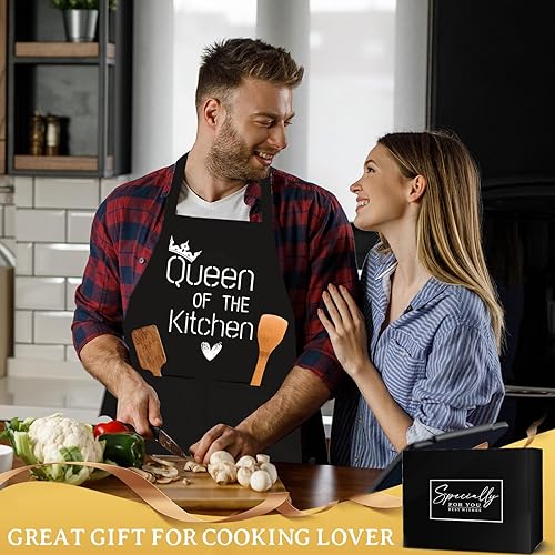 Miniatura 6 de DHQH Divertido delantal de cocina para mujer, delantal de chef para hornear y cocinar con 2 bolsillos, cumpleaños, día de la madre, inauguración de