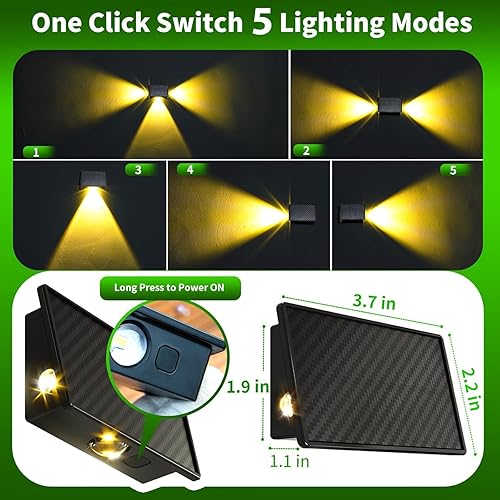 Miniatura 3 de JSOT Luces solares para valla al aire libre, paquete de 8 luces impermeables para escaleras, 5 modos de iluminación para patio trasero, jardín,