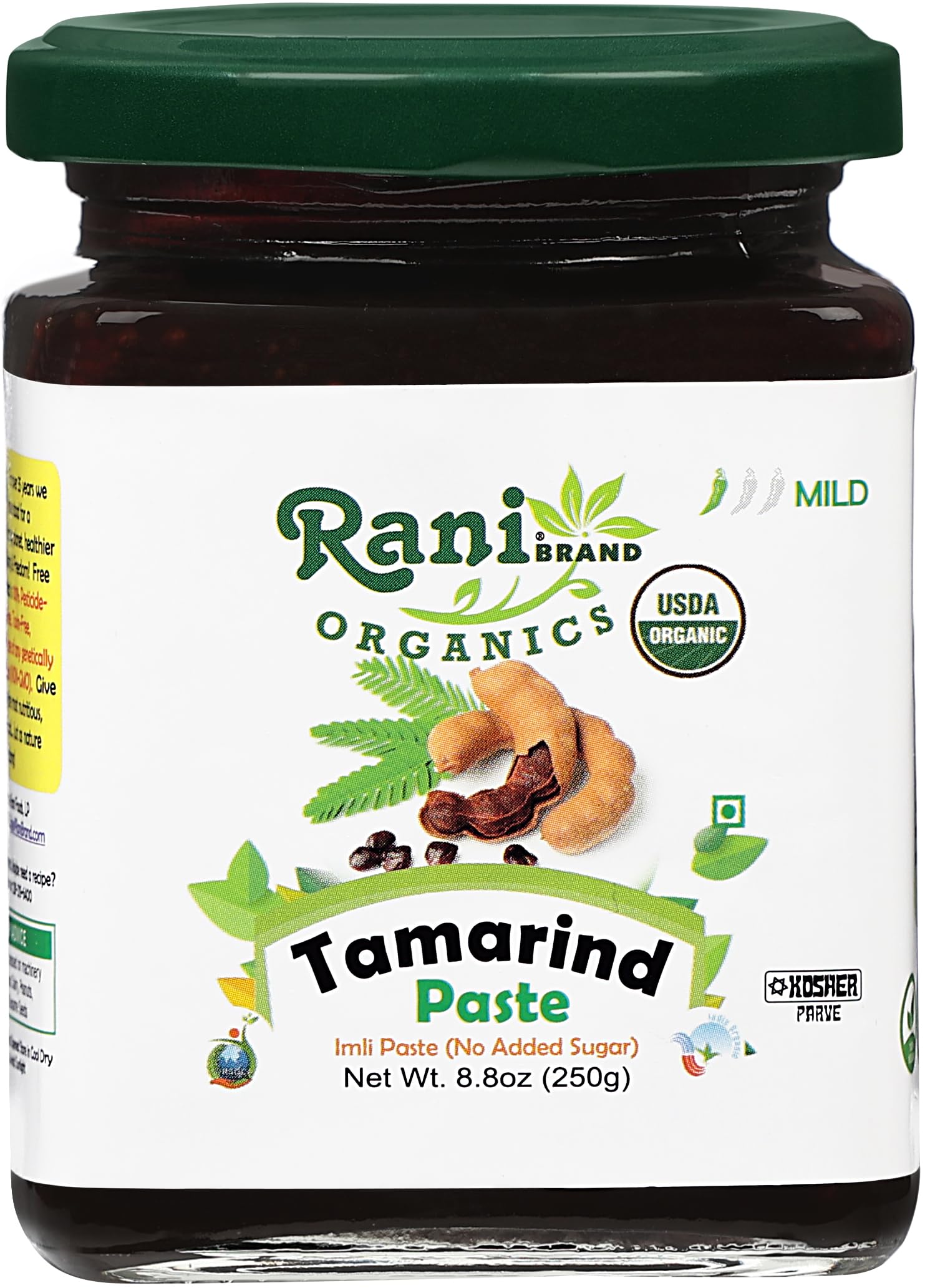 Rani Organic Tamarind Paste (Imli Paste) 8.8oz (250g) Glass Jar, No Sugar Added ~ All Natural | Vegan | Gluten Free | No Colors | NON-GMO | Indian Origin | USDA Certified Organic