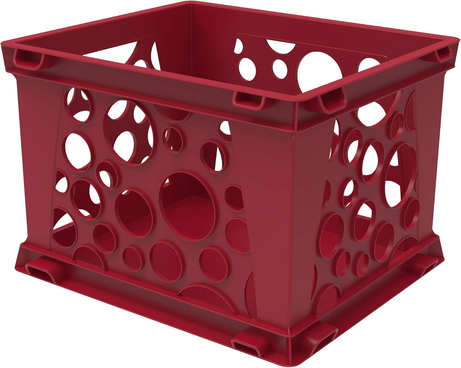 Storex Mini Crates – Stackable Small Storage Crates for Desktop Organization, 9 x 7.75 x 6 inches, School Red, 12-Pack (61593U12S) image 2