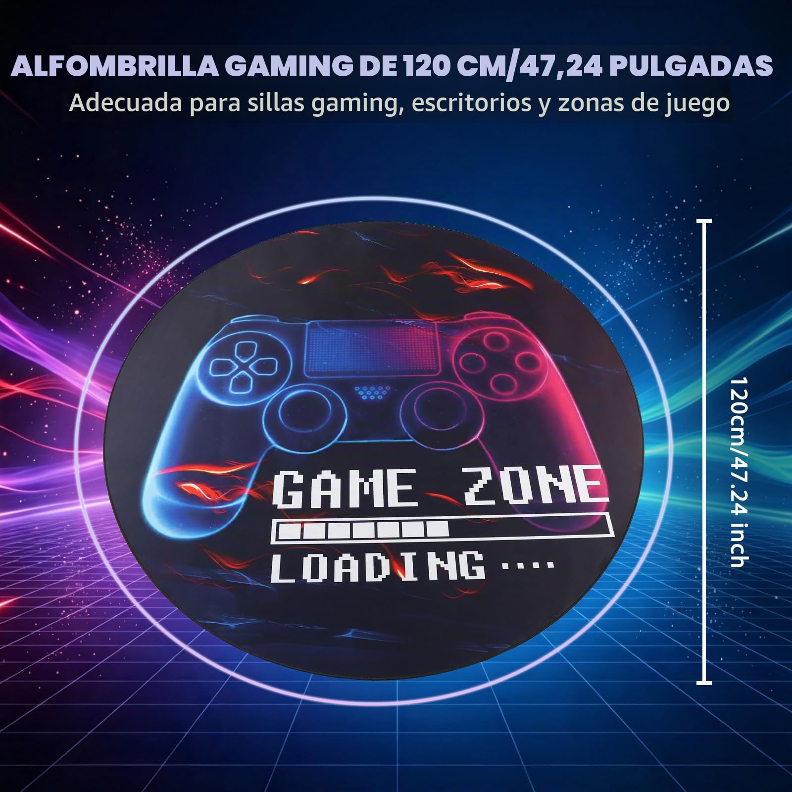 Capslpad Alfombrilla protectora para gaming, 120 x 120 cm, antideslizante, para silla de oficina, para suelo de madera dura, alfombrilla para silla, para sala de juegos, hogar, oficina, laminado