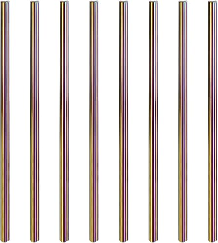 Miniatura 18 de uxcell 10 popotes de metal reutilizables, 8.5 pulgadas, con forma de corazón, de acero inoxidable para beber batido, bebidas frías, bebidas