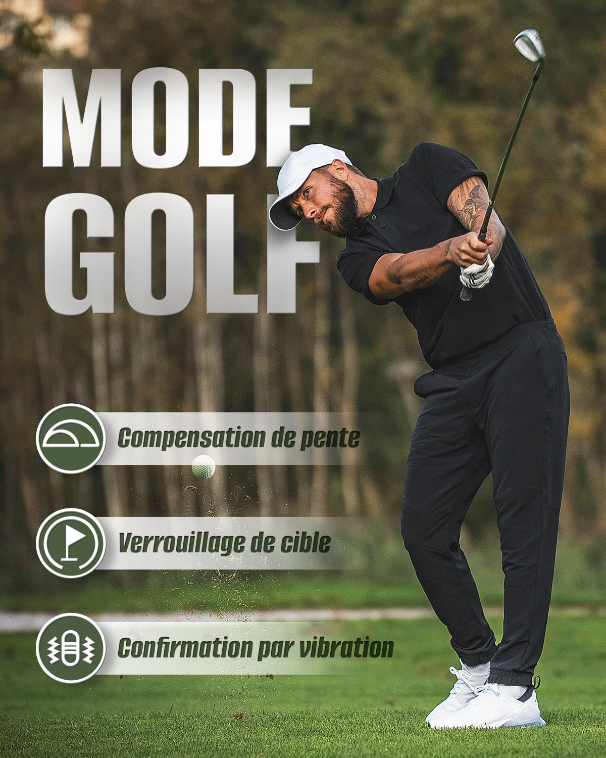 Inkerma Télémètre Golf Chasse 1000/1200M Rechargeable Grossissement 6X Écran LCD Angle Compensation Pente