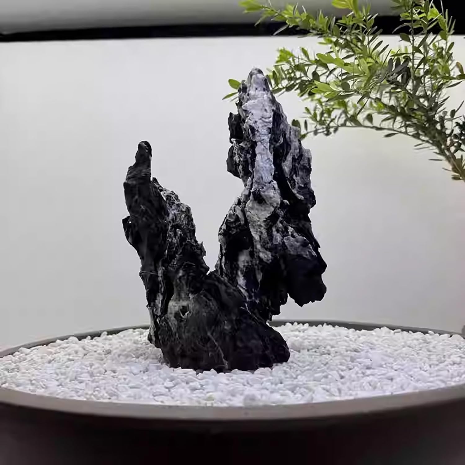 Artificial Mountain Hill View Stone, Aquarium Decor Mountain View Stone Ornament, Fish Tank Decor Rocks for Betta Snails Turtle Hiding Playing(10cm)