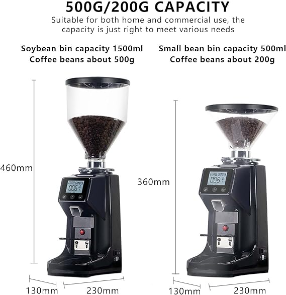COUCHO Commercial Coffee Grinder, Electric Coffee Bean Mill Machine with Touch Screen,19 Customizable Grits & Quantitative Powder Output, Automatic Coffee Grinder for Cafés Restaurants(1L,White)