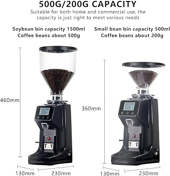 COUCHO Commercial Coffee Grinder, Electric Coffee Bean Mill Machine with Touch Screen,19 Customizable Grits & Quantitative Powder Output, Automatic Coffee Grinder for Cafés Restaurants(1L,White)