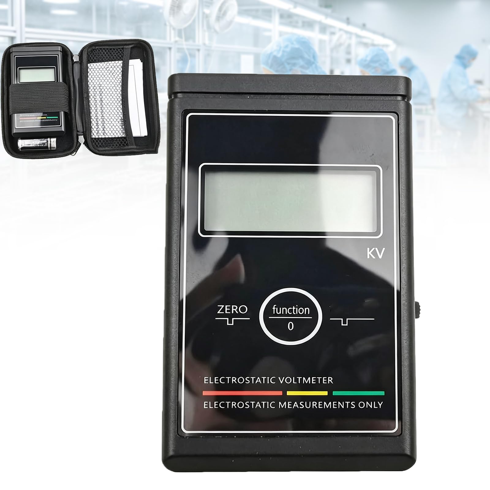 Misuratore Di Elettricità Statica Portatile Con Display Lcd, Tester Di Campo Elettrostatico Per 0–50 Kv, Azzeramento Con Un Solo Clic, Frequenza Di Misurazione Di 3 Volte Al Secondo, Per Filati