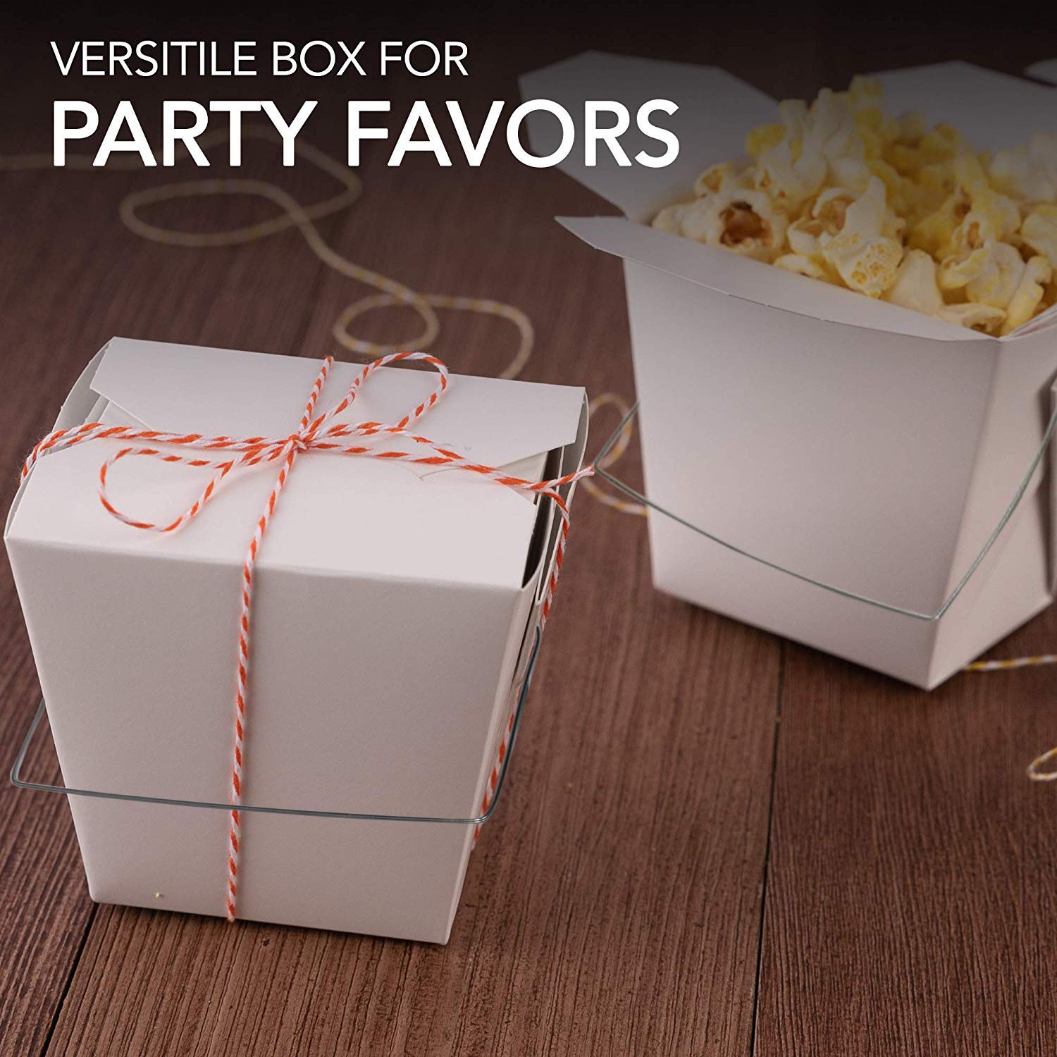 Takeout Food Container with Handle 16 Oz Microwaveable Kraft White