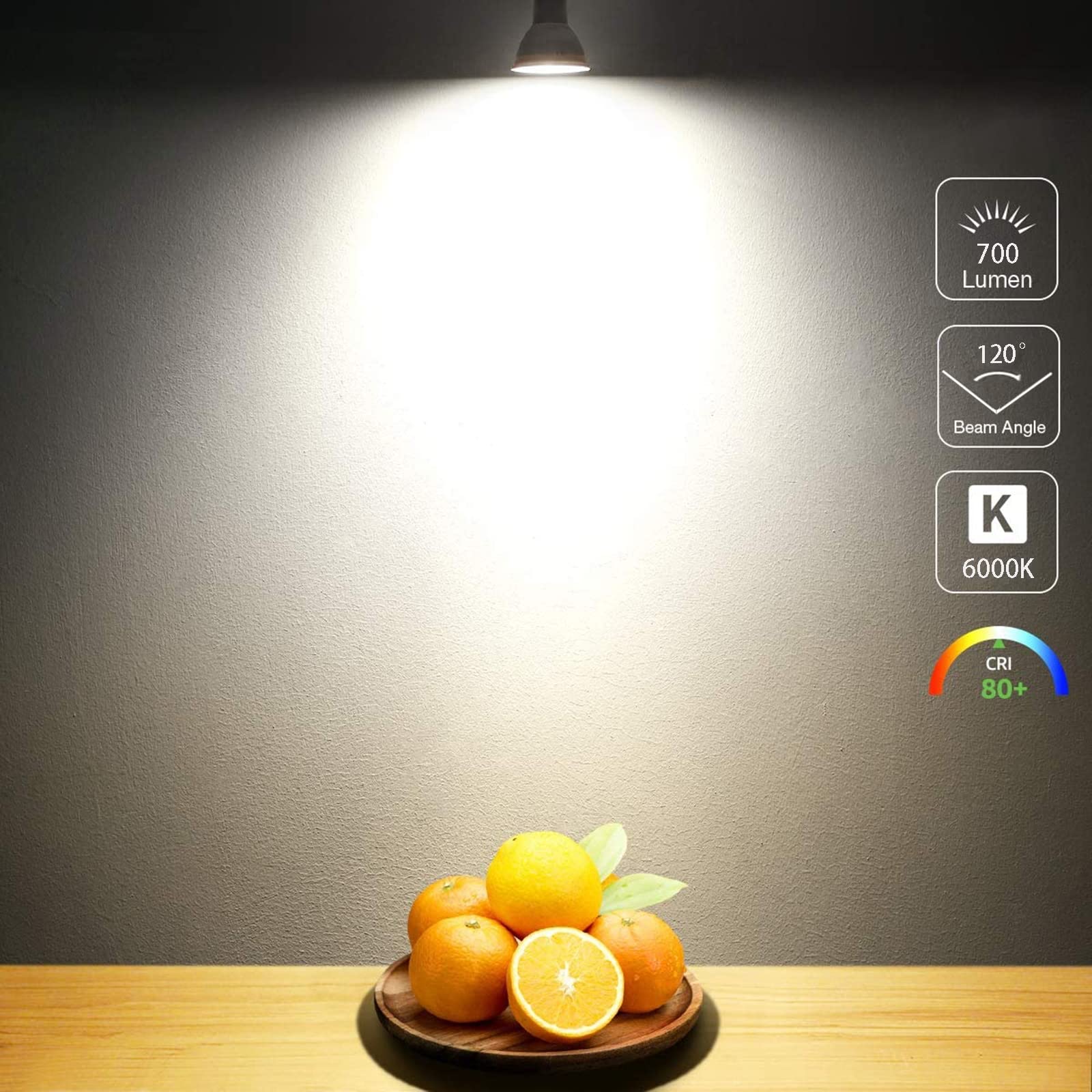 Żarówki LED GU10 7 W 700 lm (odpowiednik halogenu 70 W) Lampa LED, podstawa GU10 Spotlight Żarówki szynowe, bez możliwości ściemniania, AC 220–240 V, 6 szt.