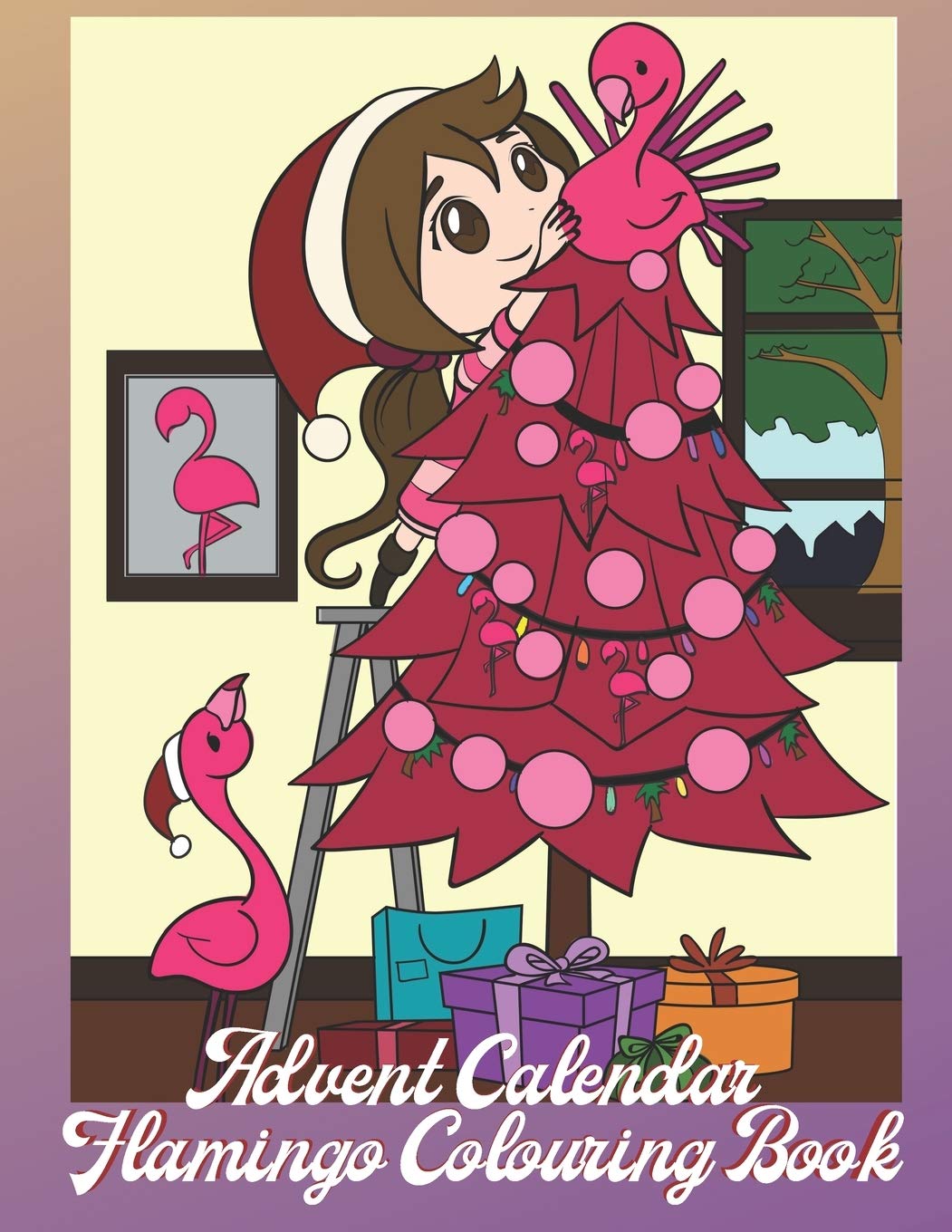 Advent Calendar: Flamingo Colouring Book For Kids 24 Numbered Christmas Colouring Pages