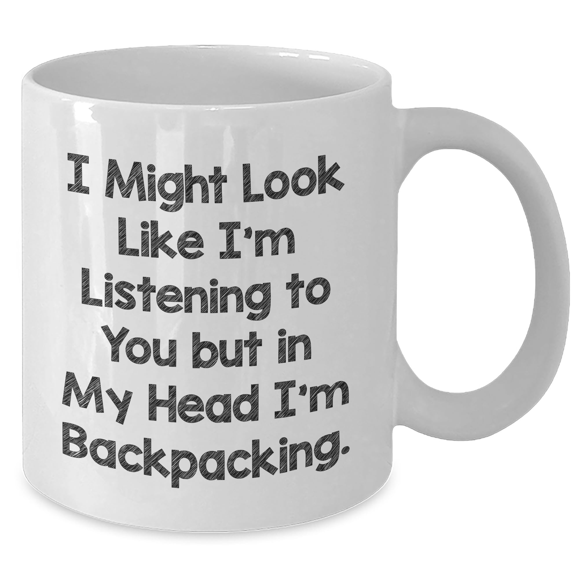 Funny Backpacking White Coffee Mug Gifts for Men Birthday Unique