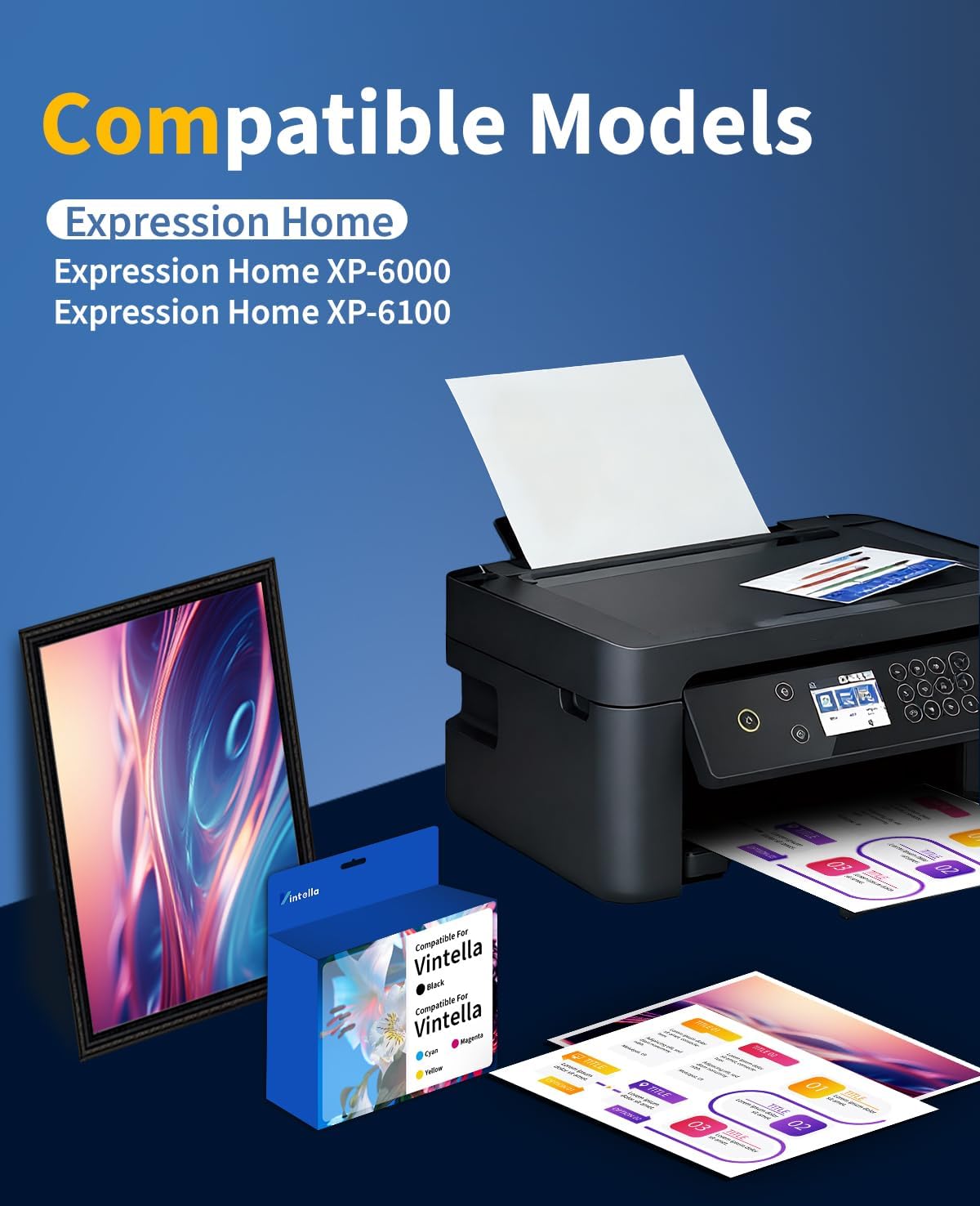 Remanufactured Ink Cartridge Replacement for Epson 302XL 302XL T302XL T302 Printer Ink Cartridges for Expression Premium XP-6000 XP-6100 XP6000 XP6100 Printer (BK/PBK/C/M/Y, 5 Pack)