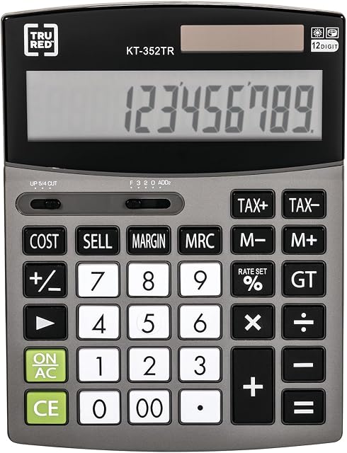 TRU RED 12-Digit Big Number Desktop Calculator