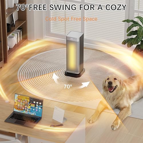 Miniatura 5 de Calentador de espacio, calentadores de calentamiento rápido de 1500 W con termostato, calentadores para uso en interiores de habitaciones grandes,