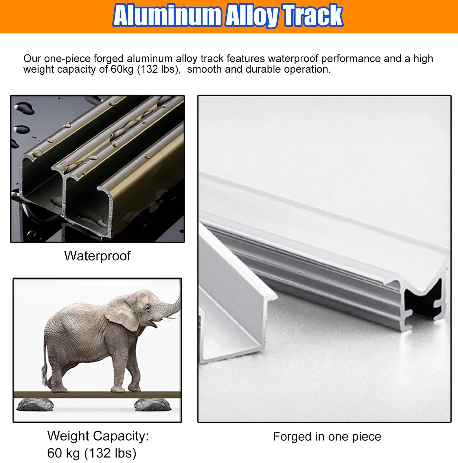 Sistema de riel para puerta corredera de armario, riel oculto de aluminio para puertas de armario y baño con rodillos, kit de herrajes de riel plateado de 8 pies