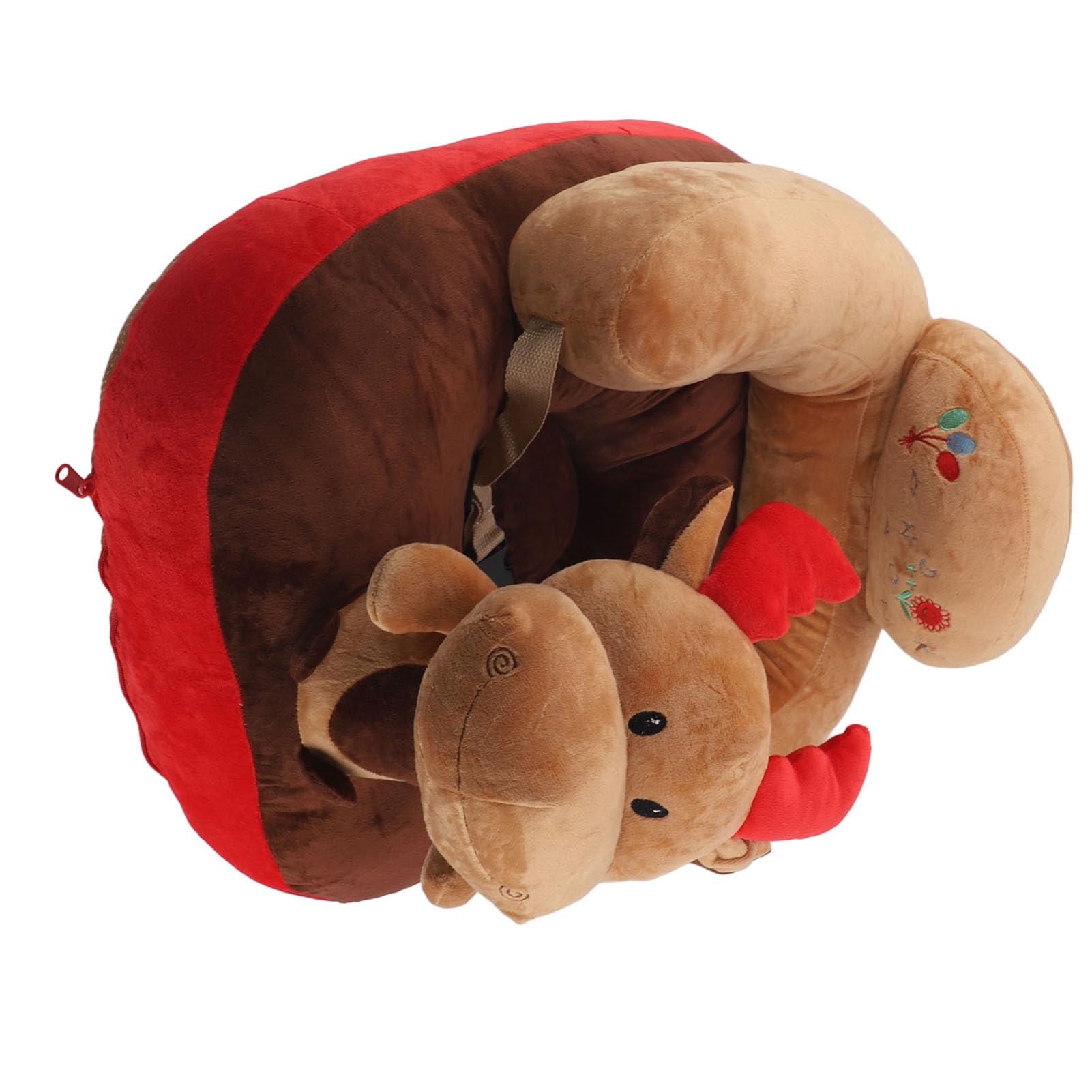 Sofá para bebé, Silla con Soporte para el Suelo, Asiento de Felpa, Lindo Animal de Dibujos Animados, ángulo Ajustable, Silla para Aprender a Sentarse con Cable USB para niños (Tipo 3)