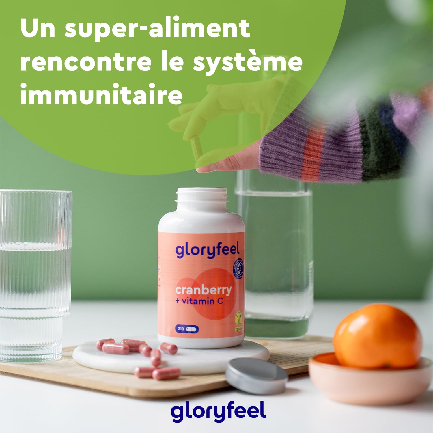 Extrait de Cranberry (25000 mg) avec Vitamine C (30 mg), Hautement Dosée avec 210 Capsules (Plus de 6 Mois), Extrait 25:1 de Canneberges Naturelles, Soutient le Système Immunitaire, 100% Végétalien