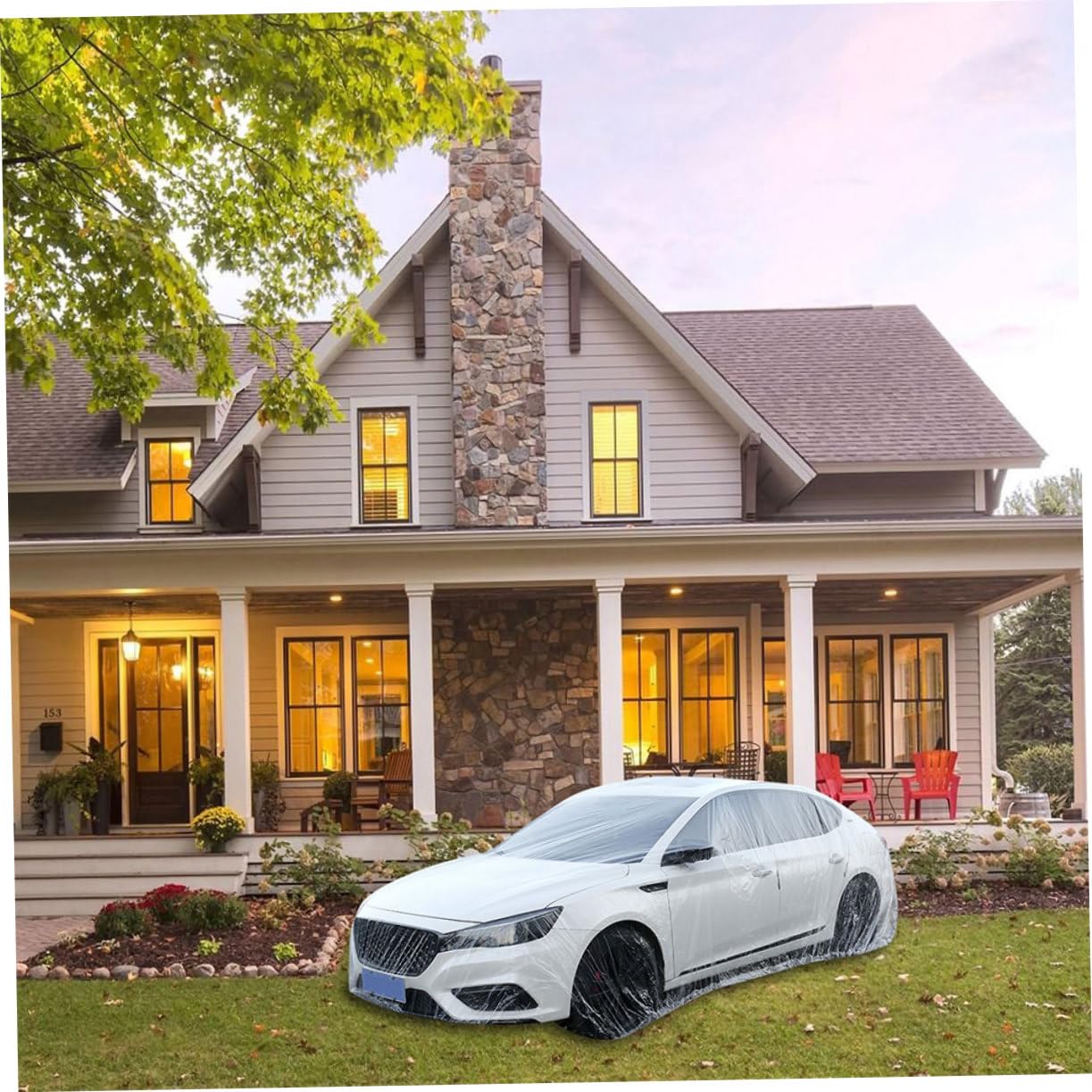 Cabilock Full-Exterior Car Cover Year-Round Waterproof Protection Easy-on Car Cover Disposable Weatherproof for Autos — view 6