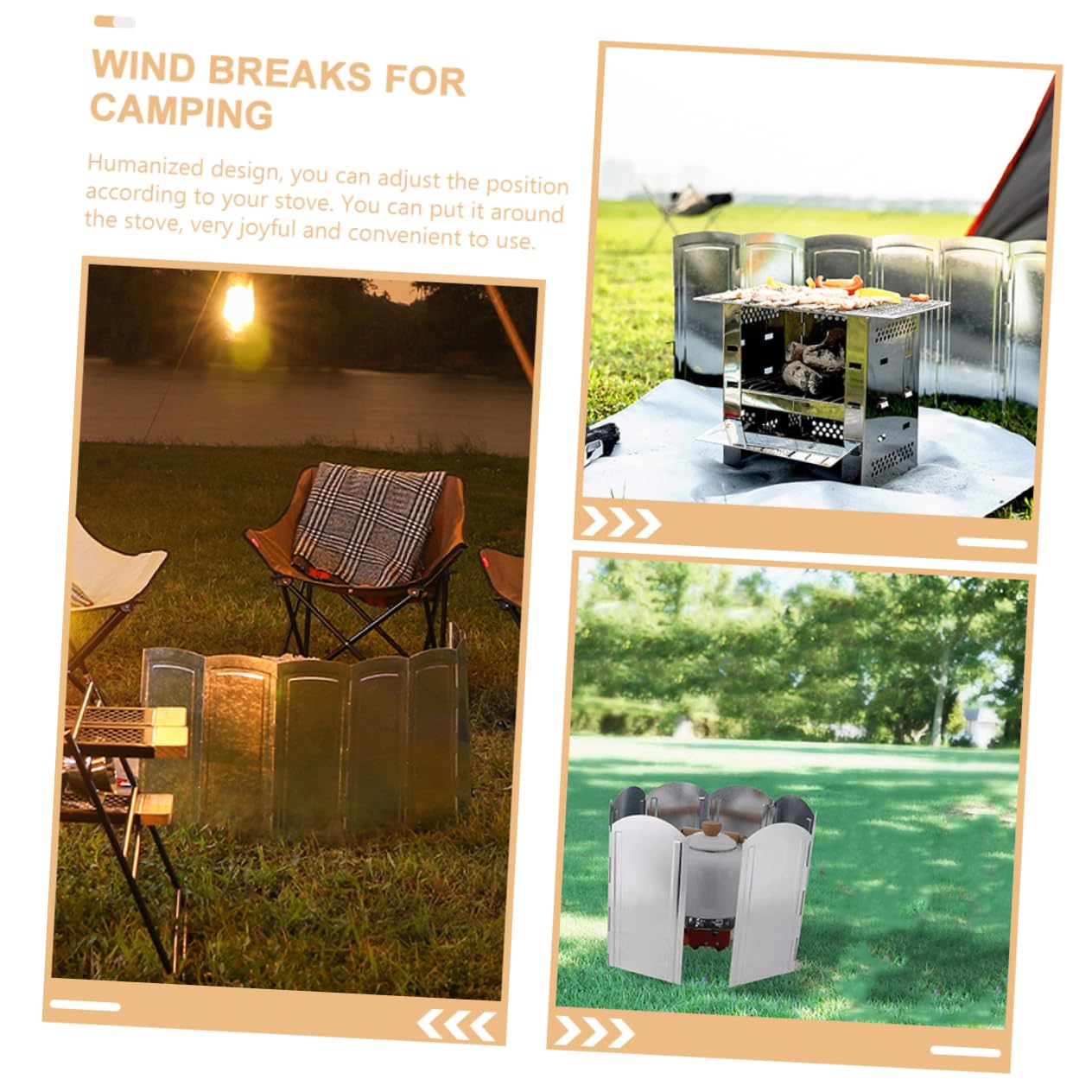YARNOW Strumenti Antivento Leggeri per Campeggio Frangivento Portatile per Barbecue e Cucina da Campeggio Paravento Creativo per Fornello