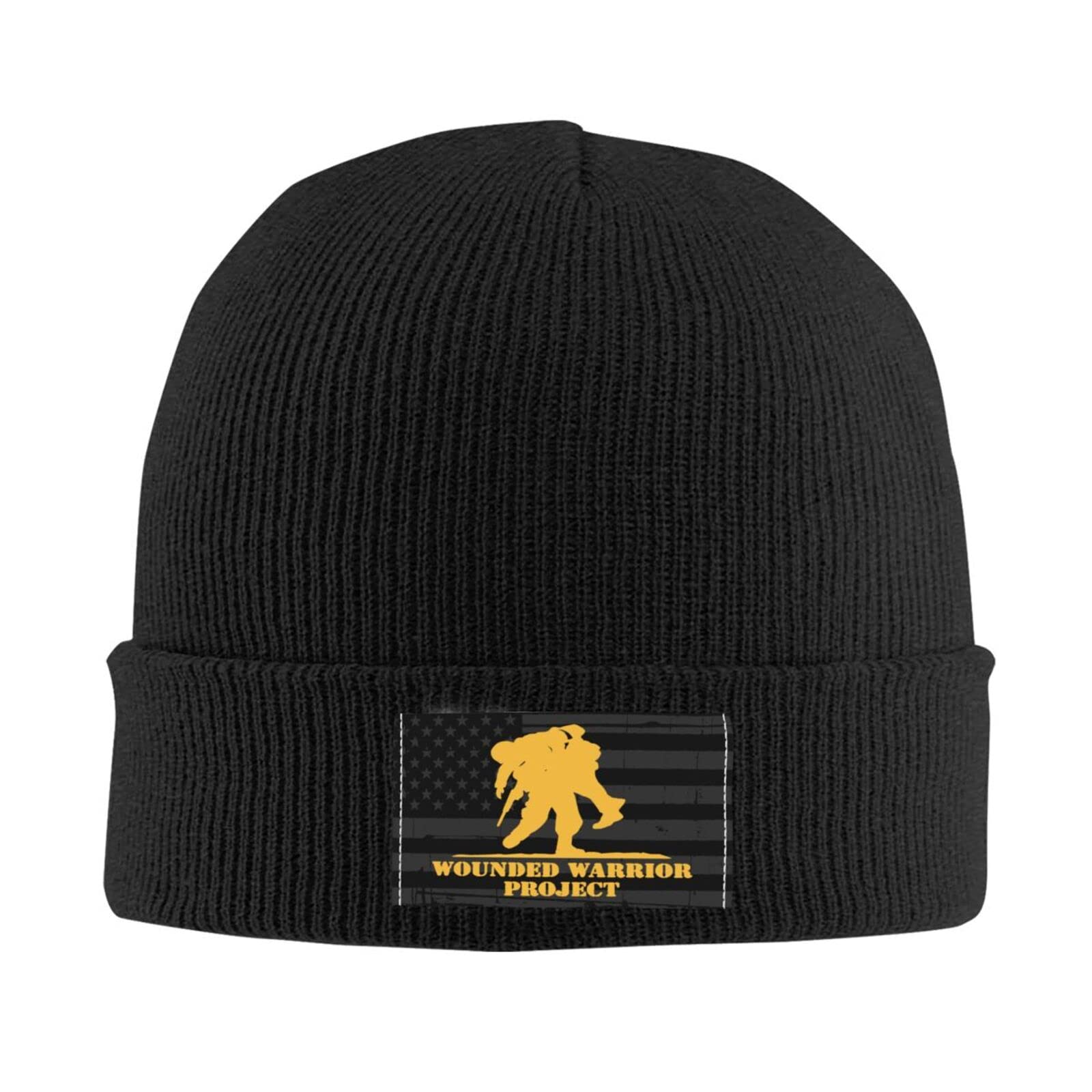 Us-Wounded-Warrior-Project Unisex Beanie Cap Winter Warm Skull Cap Knitted Hat Pullover Cap Black