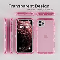 Vista 6 de Funda para iPhone 11 Pro Max, resistente a los golpes, protección contra caídas, funda protectora transparente de doble capa compatible con iPhone