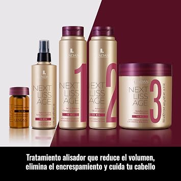 LENDAN - Next Liss Age Maintenance Pack - Preparation Shampoo 300 ml + Perfect Smooth Spray 200 ml - Straightening Treatment Maintenance - Hydrolyzed Keratin - Smooth Hair for Up to 10 Weeks