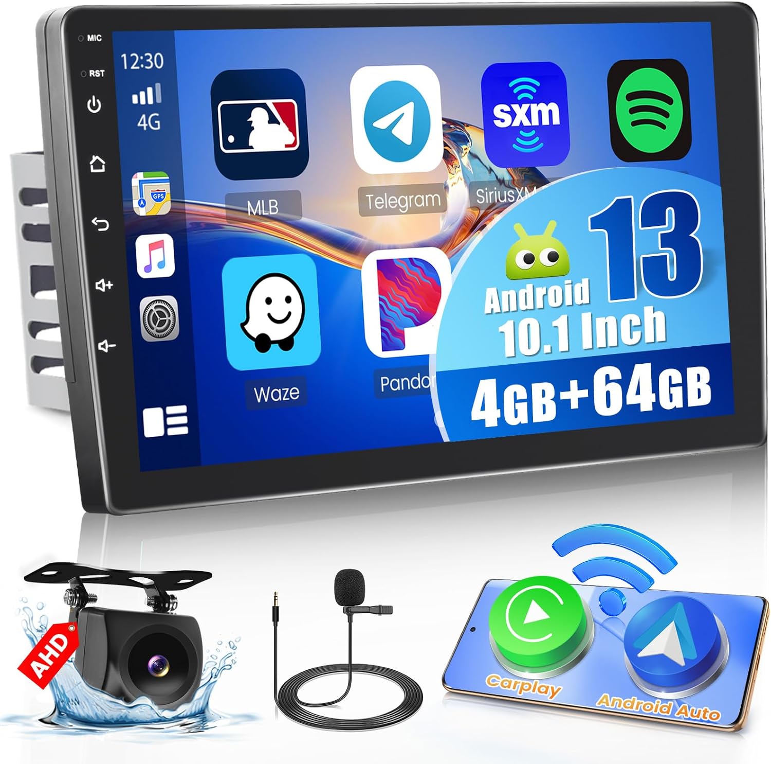Hikity 4 64G Android 15 Autoradio für Suzuki Swift 2011-2017 /Suzuki Ertiga 2012-2017 Wireless Carplay Android Auto,9 Zoll Bildschirm Autoradio mit 5G WiFi Navi Bluetooth FM/RDS SWC Rückfahrkam