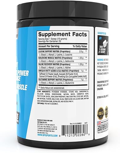 Vista 3 de BPI Sports Best Aminos - BCAA Powder Post Workout & Glutamine Recovery Drink with Branched Chain Amino Acids for Hydration & Recovery, for Men &