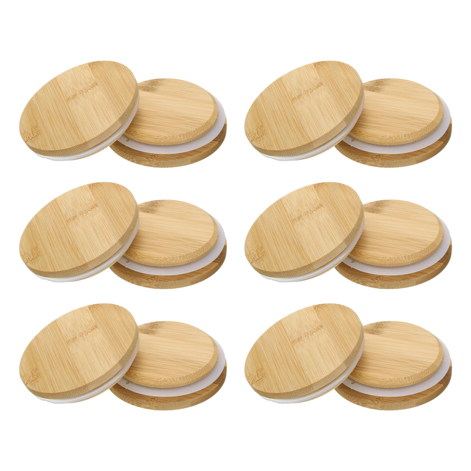 Couvercles ronds 80 mm avec silicone x12 pour pots de yaourt et biscuits marron