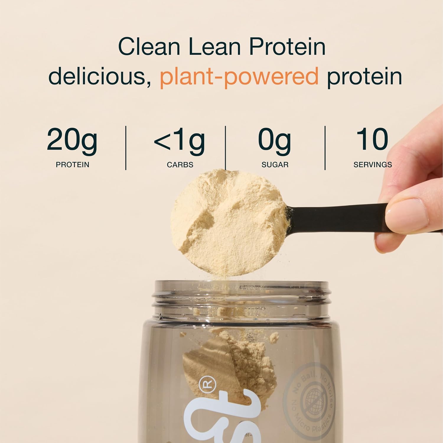 Nuzest Vegan Pea Protein Powder - Clean Lean Protein 10 Servings 20g Protein, Wild Strawberry Protein Shake Mix + Sports Shaker Bottle 24oz