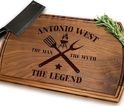 Personalized Gifts For Fathers Day, Gift for Men, Dad and Husband, Custom Engraved Cutting Board, Lagend Cutting Board for Grandpa and Father in Law, Bbq and Grill Accessories