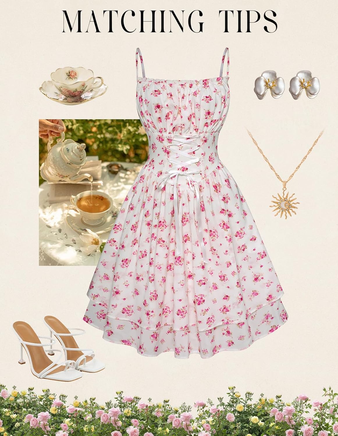 Scarlet Darkness Women Corset Floral Dress Spaghetti Strap Mini Sundress for Teens - Image 7