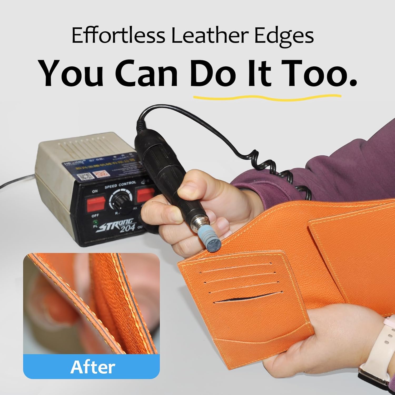 HiSew Leather Edge Burnishing Bits Bundle – Standard & Precision Sets for Complete Leather Edge Finishing, Sanding, Polishing & Edge Paint Prep, Fits Most Rotary Tools