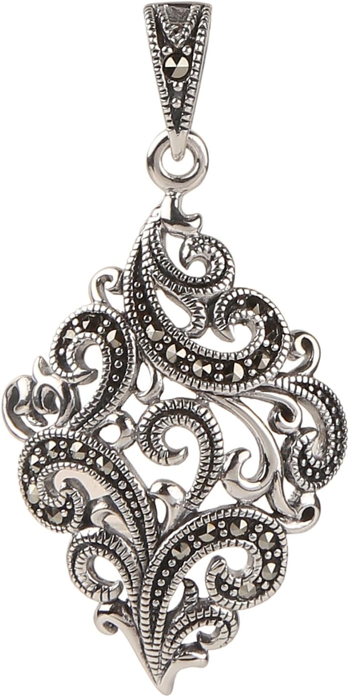 Ananth JewelsSomma 925 BIS Hallmarked Silver Made with Swiss Marcasite Pendant for Women