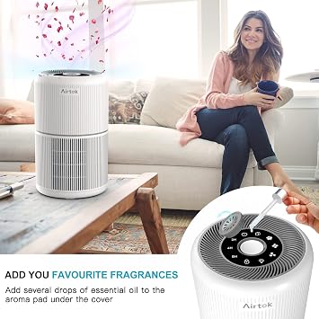 2 Pack Air Purifier for Home Bedroom with H13 True HEPA Filter for Smoke, Smokers, Dust, Odors, Pollen, Pet Dander | Quiet 99.9% Removal to 0.1 Microns | White Available for California