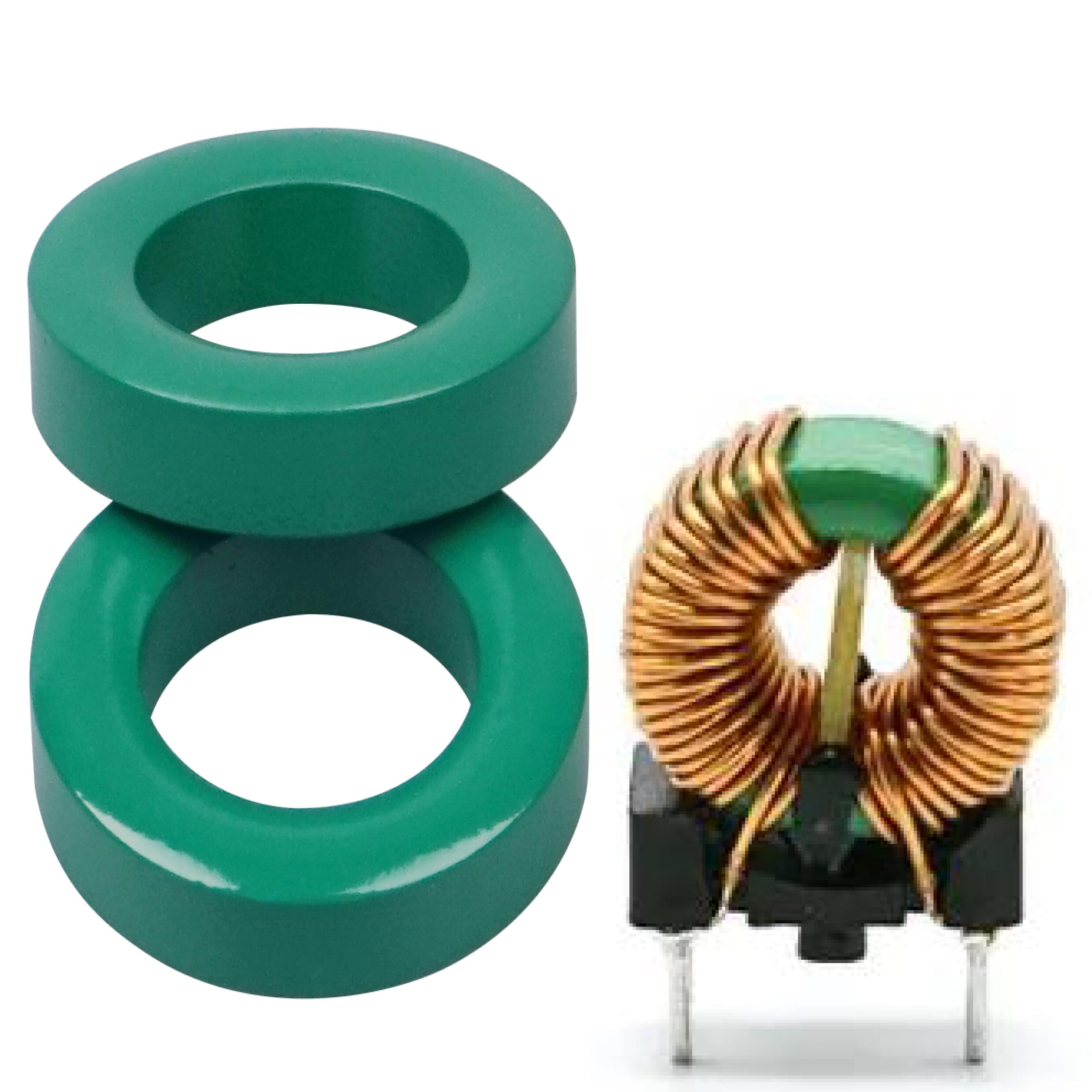 T200-2 Lot de 2 noyaux de ferrite en forme d'anneau | Lot de 2 anneaux magnétiques à haute fréquence pour applications industrielles et scientifiques