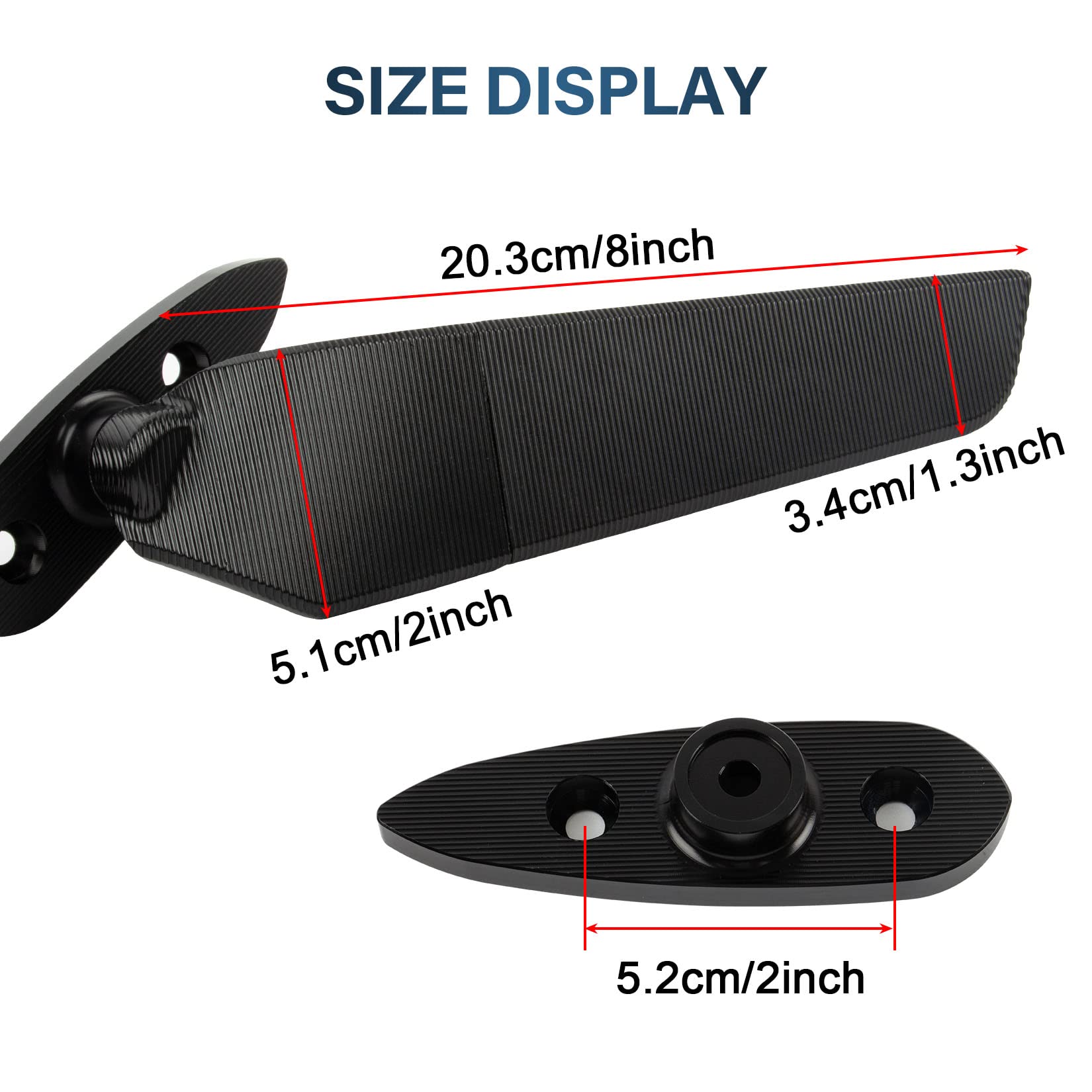 Ailerons Latéraux De Carénage Pour Moto - Spoiler Réglable Et Rotatif - Universel Type B - En ABS Et Métal - Noir Ou Carbone
