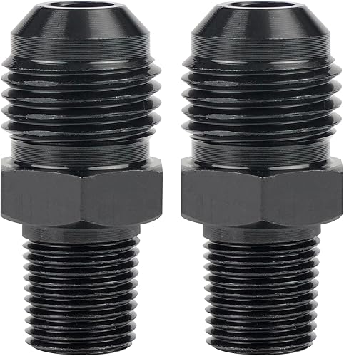 Miniatura 17 de Adaptador de Conexión 4AN Macho Flare a 1/2 NPT Adaptador Recto de Manguera de Línea de Combustible de Aluminio Anodizado Negro Accesorios