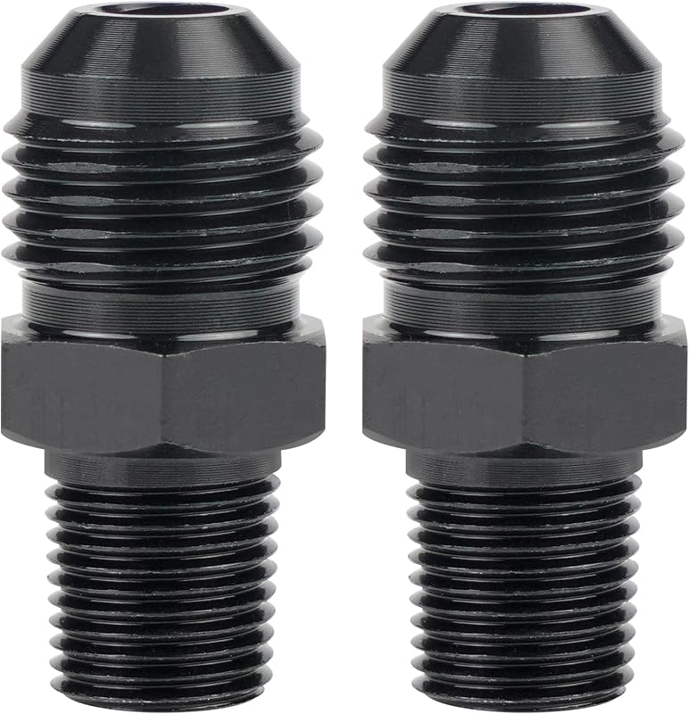 Adaptador de conexão 6AN macho para 1/8 NPT Dexepe em alumínio preto – 2 unidades