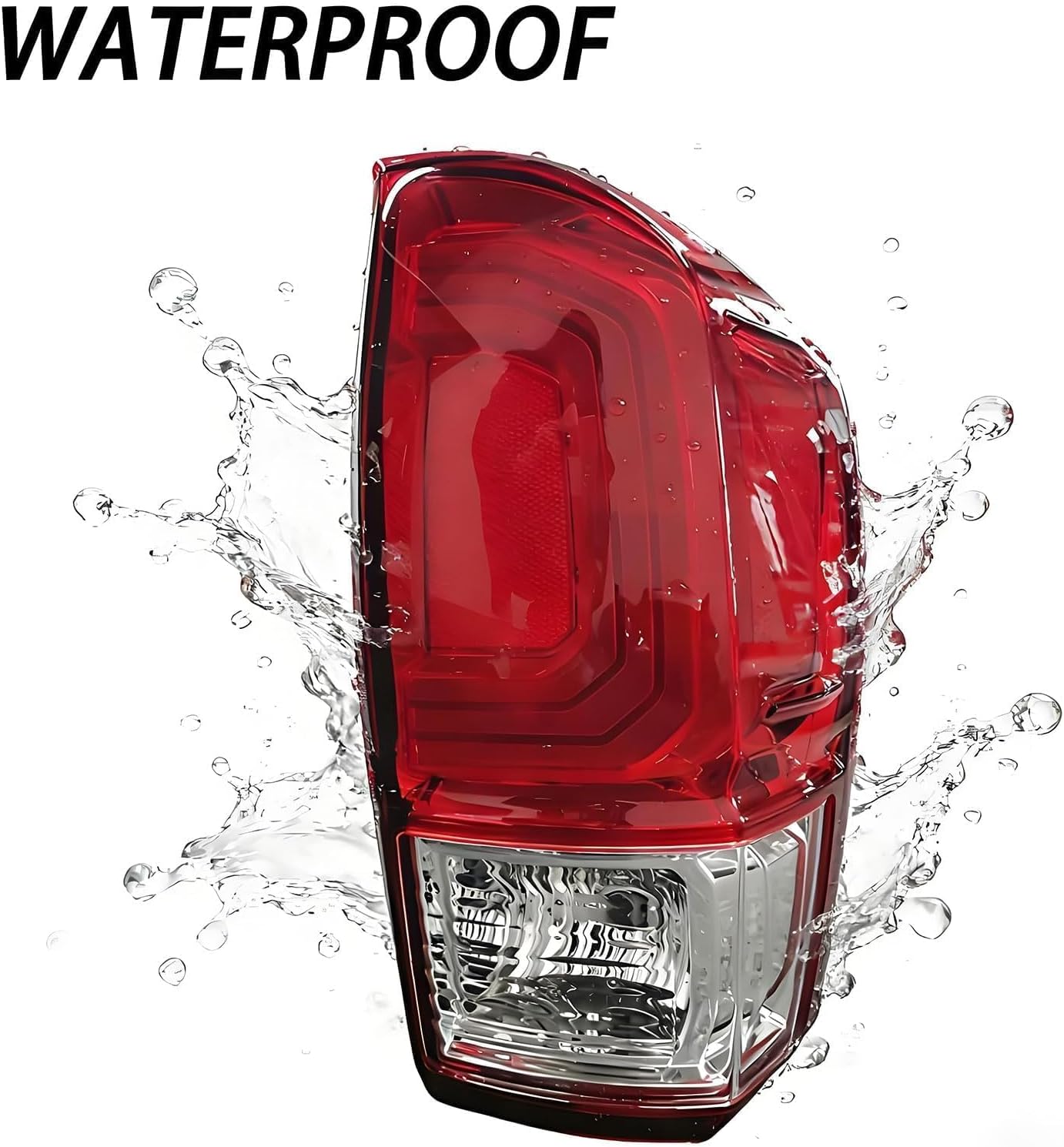 Right Passenger side Tail Lights Assembly For 2016 2017 2018-2023 Toyota Tacoma SR SR5 Limited Sport Cab Pickup Truck Replacement Rear Brake Stop Red Turn Signal Running Reverse Lamp 81550-04170(RH)