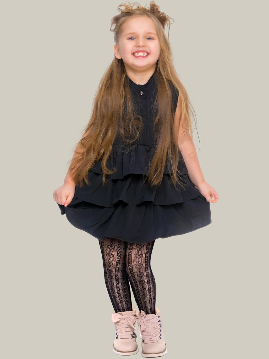 4 Pairs Spring Girls Lace Tights Fishnet Stockings Toddler Stockings Heart Pattern Dance Pantyhose Summer - Image 5