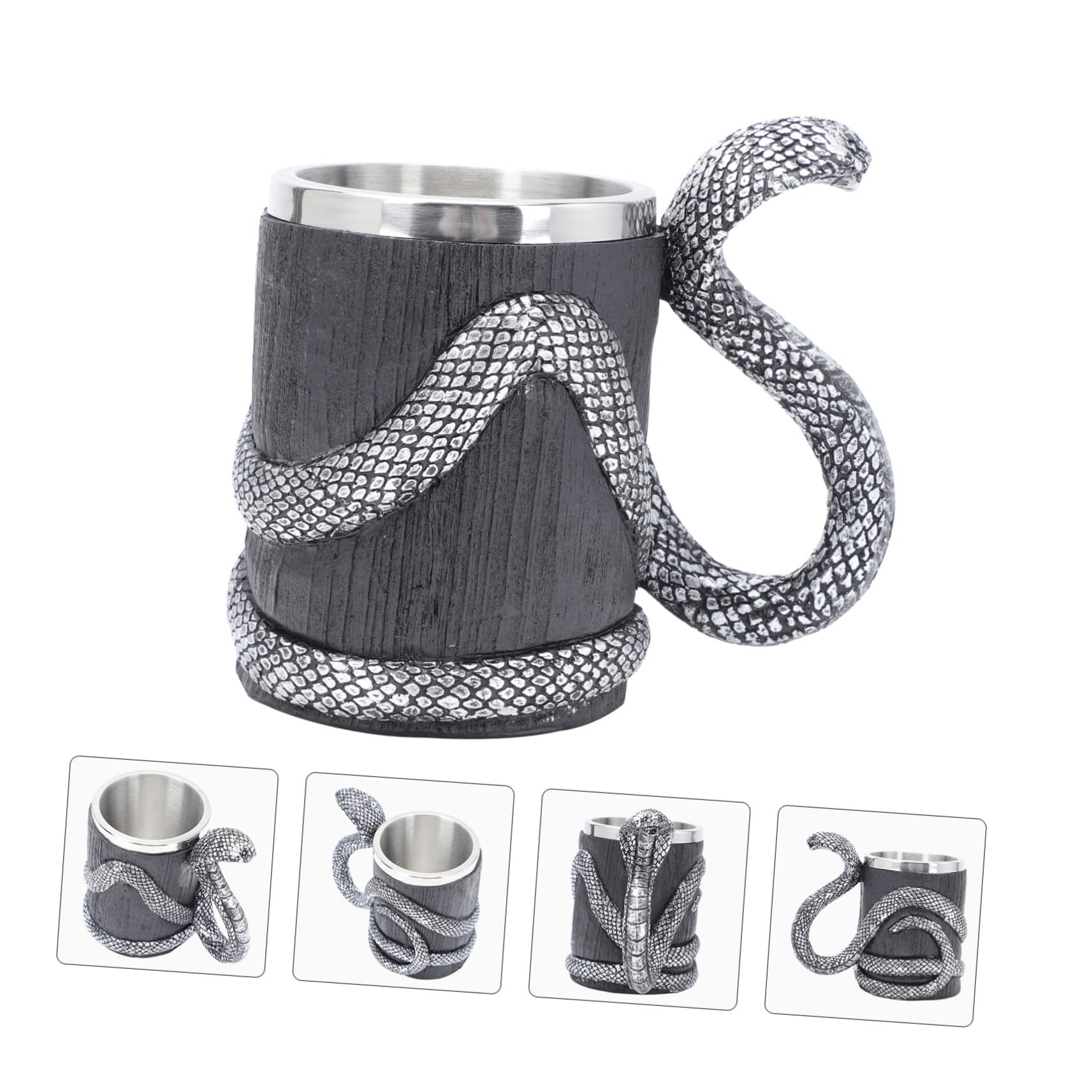 GALPADA Edelstahlbecher für Wasser Milch und Kaffee Mehrzweckbecher aus Hochwertigem Material für Zuhause und Büro Praktischer Getränkebecher Silber Schwarz