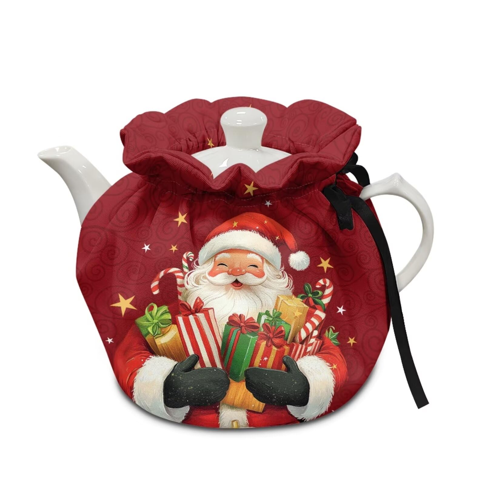 Yewattles Gift Christmas Santa Claus Teapot Dust Protector - tea cozies | Mubboo