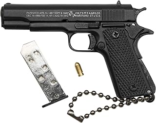 1911 Tactical Mini Pistol Keychain 1:3 Metal Pistol Shape Key Chain with Moving Parts Realistic Gun Model Collection Pendant Bag Charm for Men Army Fan Boyfriend Gift