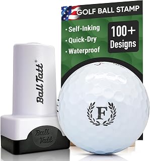 Monogram Golf Ball Stamp - Self-Inking Marker - Quick-Dry Permanent Marking Tool, No Leaks or Refills, Reusable & Waterproof Golfing Stamper - Ideal Gift for Golfers, Dads, Retirement.